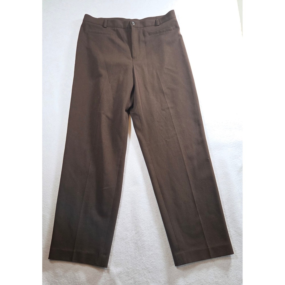 Chocolate Brown Straight Leg Trousers Size 8 90s Minimalist Dark Academia
